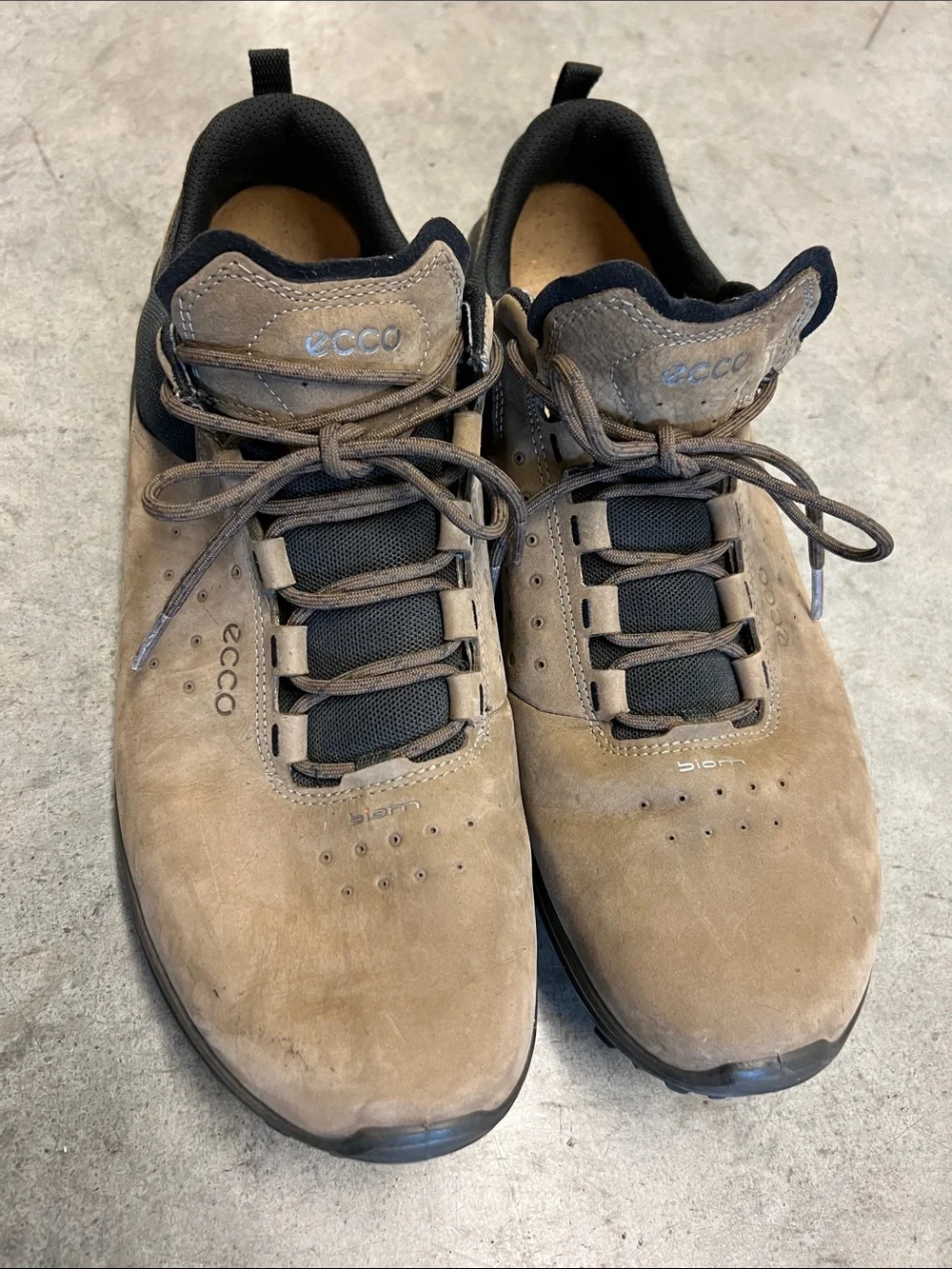 ECCO Men's Tan Suede Lace-Up Comfort Shoes size US 11